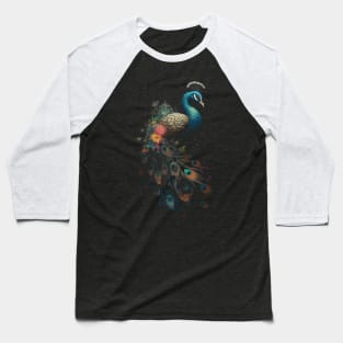 Peacock Art Baseball T-Shirt